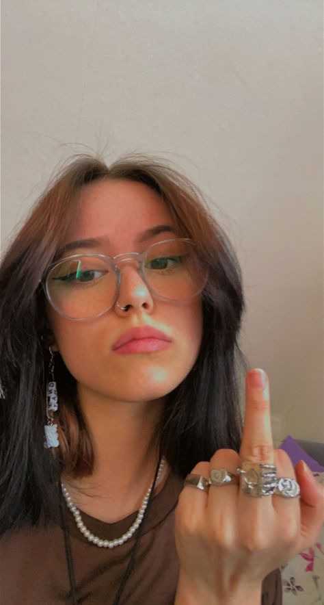 Nose Piercing With Glasses, Cute Nose Piercings, Nose Piercing Hoop, Nose Piercings, Nose Jewelry, Nose Piercing, Women In History, Spectacles, Piercings