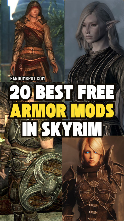 A listing of the coolest modded armor sets to add into Skyrim! Skyrim Mods Xbox One, Skyrim Clothes Mod, Skyrim Character Ideas, Skyrim Female Armor Mods, Skyrim Character Builds, Skyrim Armor Mods, Skyrim Mods Female, Skyrim Oc, Skyrim Armor