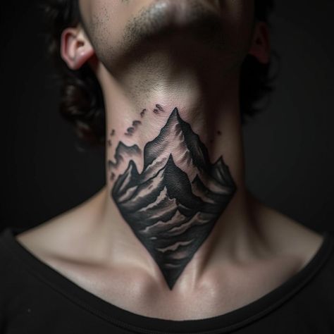 Embrace the spirit of adventure with a mountain tattoo on your neck, symbolizing strength, resilience, and the journey ahead. Discover bold designs that capture the majesty of nature and the thrill of conquering new heights. Check more at https://tattooshopped.com/15-mountain-tattoo-on-neck-bold-and-adventurous-ink-ideas/ Libra Sign Tattoos, Leo Sign Tattoo, Tattoo On Neck, Wrist Band Tattoo, Knife Tattoo, Octopus Tattoos, Jellyfish Tattoo, Paw Tattoo, Ocean Tattoos