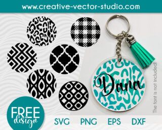 Free SVG Cut Files and Images | Creative Vector Studio Pattern Svg Free, Keychain Svg, Designs For Cricut, Keychain Display, Pattern Svg, Round Pattern, Cricut Projects Beginner, Acrylic Keychains, Cricut Free