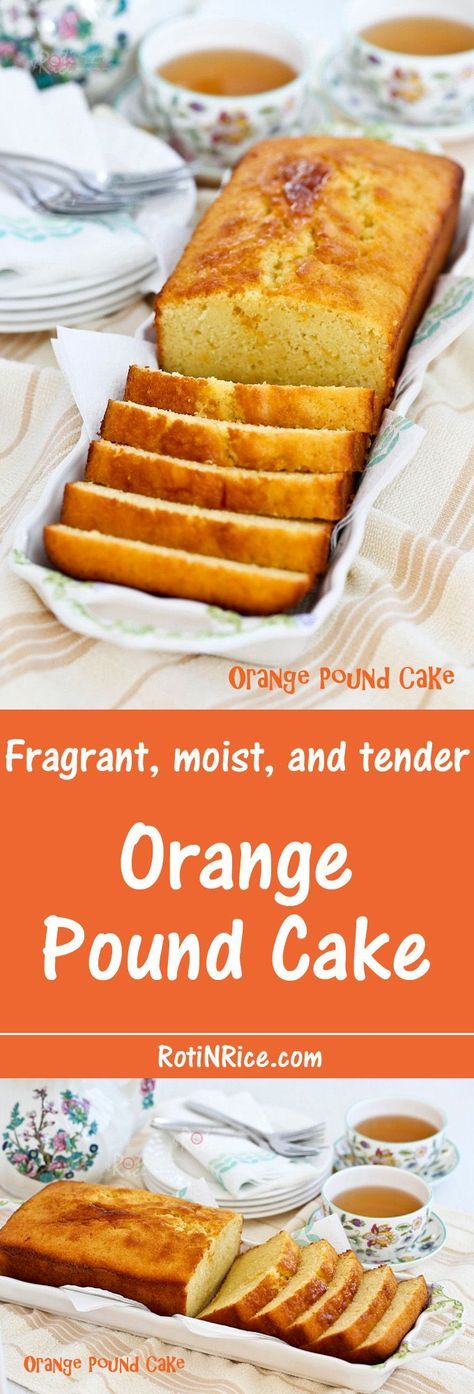 Orange Pound Cake, Kek Lapis, Squeezed Orange Juice, Tea Time Food, Freshly Squeezed Orange Juice, Orange Cake, Pound Cake Recipes, Orange Recipes, Cake Flavors