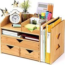 Teacher Organizer, Storage For Office, Bamboo Desk, Desk Items, Desk Workstation, Dream Desk, Home Office Study, Teen Bedroom Furniture, Book Holder