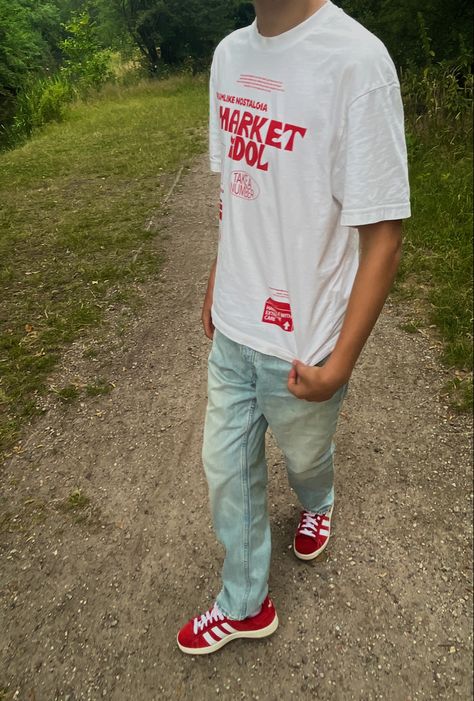 Outfit boy instagram, adidas campus 00s red boy #adidas #adidascampus #shoes #aesthetic Red Adidas Shoes, Blue Outfit Men, Red Shoes Outfit, Adidas Campus Shoes, Outfit Campus, Boy Instagram, Black Outfit Men, Campus Outfit, Adidas Campus 00s