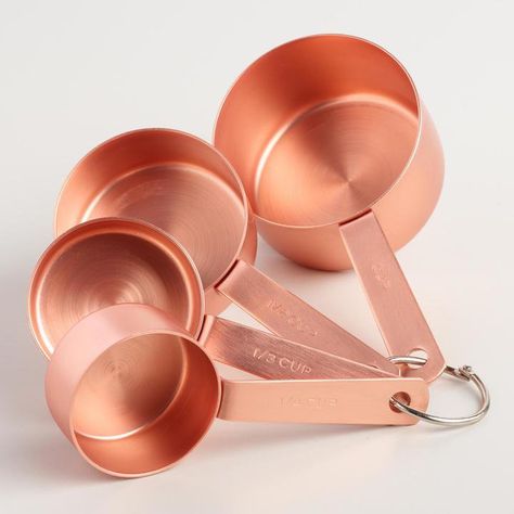 Copper Measuring Cups, Kitchen World, Ceramic Mixing Bowls, Cost Plus World Market, Copper Kitchen, Dining Kitchen, Modern Farmhouse Kitchens, Apartment Kitchen, Affordable Home Decor