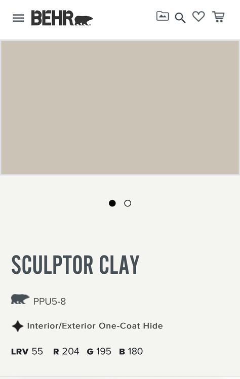 Sculpted Clay Behr, Behr Sculptor Clay Paint, Sculptor Clay Behr, Sculpture Clay Behr Paint, Behr Sculptor Clay, Stone Colour Paint, 1900s Farmhouse, Paint 2024, Mulberry House