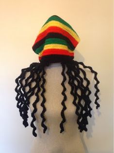 Mens Hat Pattern, Crochet Hats Free Pattern Ladies, Dreadlock Rasta, Rasta Style, Rasta Hat, Crochet Character Hats, Crochet Dreadlocks, Crochet Dreads, Toy Making