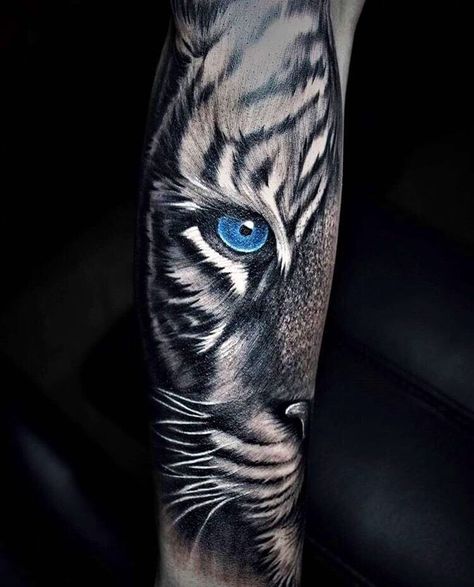 12+ Realistic Blue Eyes Tattoos - Tiger Tattoo Designs | PetPress Tiger Eyes Tattoo, Tiger Tattoo Sleeve, Tiger Tattoos, Tier Tattoo, Eyes Tattoo, Lion Tattoo Sleeves, Tiger Tattoo Design, Create Your Own Tattoo, Cool Forearm Tattoos