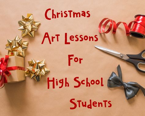 Christmas Art Projects For Adults, Junior High Christmas Art Projects, Christmas High School Art Project, Grade 7 Christmas Art, School Wide Christmas Project, Christmas Art For Adults, Christmas Crafts High School, 8th Grade Christmas Art Project, Winter Art Projects Middle School