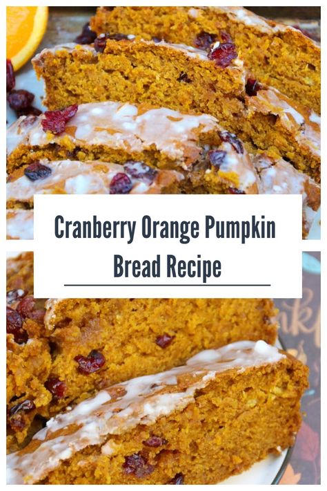 Pumpkin Cranberry Orange Bread, Pumpkin Orange Bread, Pumpkin Cranberry Bread Recipes, Yule Baking, Cranberry Pumpkin Bread, Pumpkin Cranberry Bread, Orange Bread Recipe, Cranberry Bread Recipes, Healthy Pumpkin Bread