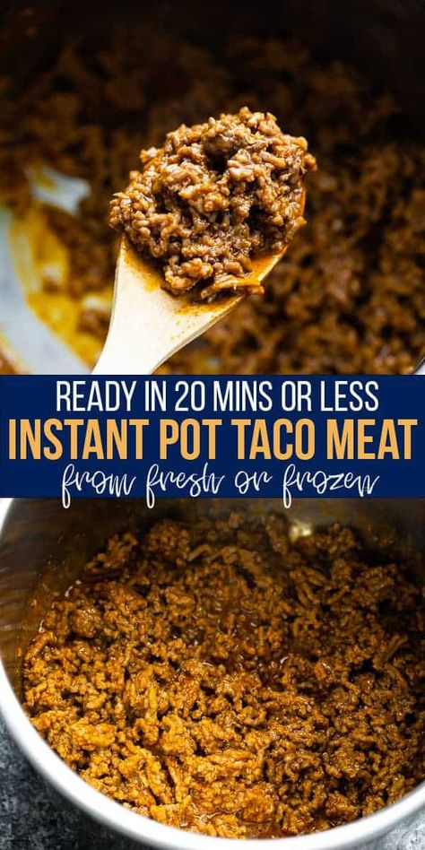 Instant Pot Taco Meat, Ground Turkey Tacos, Frozen Beef, Low Carb Meal Prep, Ground Beef Tacos, Low Carb Diet Recipes, Taco Meat, Instant Pot Dinner Recipes, Instapot Recipes