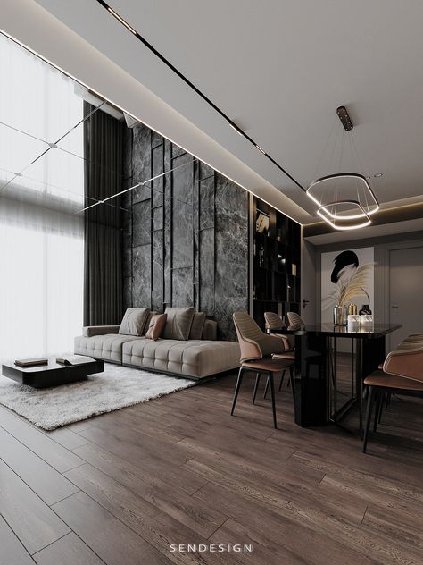 TAIWAN INTERIOR 11 on Behance Country Interior Design, Graphic Design Architecture, Living Area Design, Black Interior Design, Furniture Details Design, Luxury Living Room Design, Luxe Interiors, Contemporary Interior Design, Residential Interior