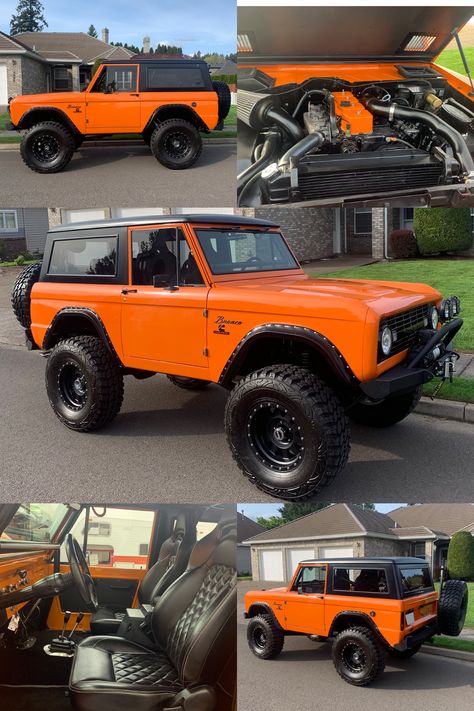 Orange never looked so good! This one-of-a-kind custom 1967 Ford Bronco is equipped with a 4-cylinder Cummins 4BT diesel engine backed by a 5-speed manual transmission. Selling with No Reserve at our March 2021 Scottsdale Auction. 1967 Ford Bronco, 1967 Bronco, Orange Bronco, Custom Bronco, Early Ford Bronco, Ford Bronco Custom, 1970 Ford Bronco, Ford Bronco 1970's, Ford Bronco 4 Door