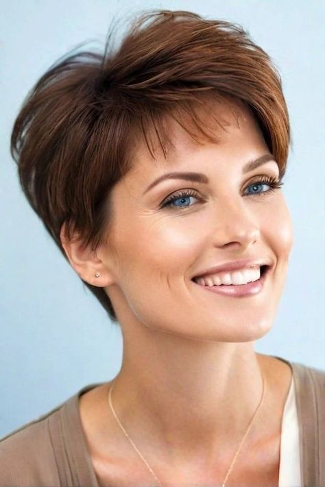 27 Pixie Haircuts Perfect for Women Over 30 - TheHairStyleTrends Short Textured Haircuts For Women, Short Ladies Haircut, Trendy Pixie Haircut 2024, Ladies Short Hairstyles, Tousled Pixie, Short Haircuts Ideas, Short Relaxed Hairstyles, Haircuts Ideas, Short Hair Pixie Cuts