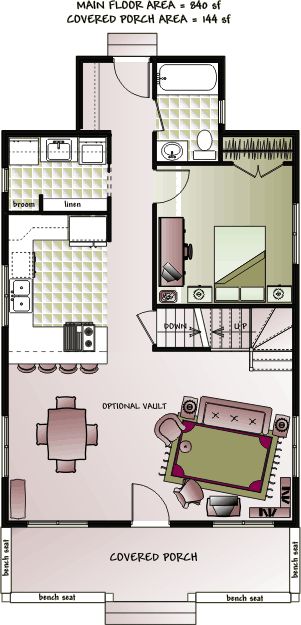 tiny house floor plans | ... storey small country cottage house floor plan by Home Concepts Small Country Cottage, Country Cottage House, Town Planning, Tiny House Floor Plans, Tiny House Movement, Small Cottage, Compact Living, Tiny Spaces, Cottage House