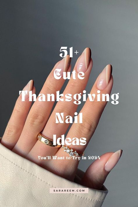 Looking for the perfect Thanksgiving nails? 🍂 Get inspired with these Thanksgiving nail ideas featuring gorgeous nail designs and nail art that are perfect for fall. Whether you love short, oval, square, or almond shapes, we’ve got simple, easy, and elegant options to match your style. From classy acrylics to trendy 2024 colors, these nail inspo ideas will have you feeling festive and chic all season long. Explore the latest Thanksgiving trends and find the perfect mani to complete your look. Latest Nail Art 2024, Thanksgiving Nails Almond Shape, Fall Nails Simple Almond, Thanksgiving Manicure, Nail Inspo Ideas, Fall Almond Nails, 2024 Colors, Subtle Nail Art, Thanksgiving Nail