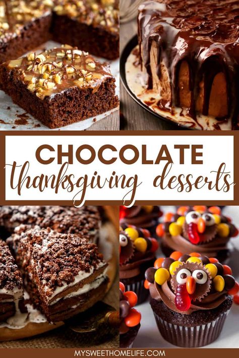 Chocolate Thanksgiving Desserts, Dessert For Family, Chocolate Fall Desserts, Pumpkin Chocolate Cheesecake, Thanksgiving Chocolate Desserts, Homemade Chocolate Pie, Holiday Desserts Thanksgiving, Chocolate Pumpkin Bread, Easy Thanksgiving Dessert Recipes