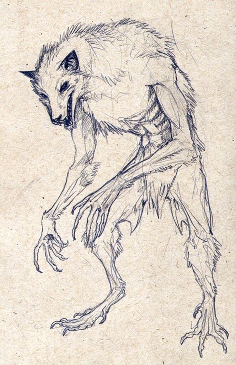 Monster Anatomy Sketch, Wendigo Drawing Reference, How To Draw Werewolves, Wendigo Werewolf, Werewolf Drawing Sketches, Wendigo Reference, Scary Animal Drawings, Scary Creatures Drawings, Monster Sketch Dark