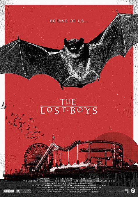 The Lost Boys by Miki Edge / Instagram / PosterSpy Lost Boys Tattoo, Diy Posters, Creature Movie, Lost Boys Movie, The Lost Boys 1987, The Lost Boys, Boys Posters, Horror Posters, Horror Movie Art