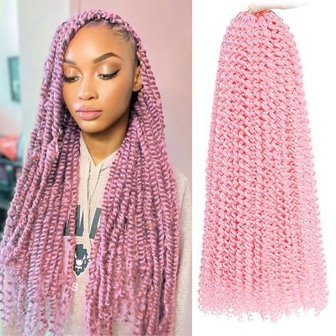 Amazon.com : Passion Twist Crochet Hair 24Inch 1Pack Passion Twist Hair Water Wave Crochet Braiding Hair for Black Women (24Inch 1Pack, Pink) : Beauty & Personal Care Pink Passion Twist, Passion Twist Crochet, Water Wave Crochet, Passion Twist Hair, Crochet Braiding Hair, Wave Crochet, Light Pink Hair, Hair Water, Hair For Black Women