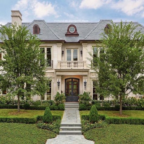 Modern French Mansion, Modern Aristocrat, Modern French Chateau, Modern Chateau, French Mansion, French Provincial Decor, Regency Era, French Chateau, Highland Park