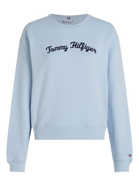 Azul - Tommy Hilfiger Regular Fit Modern Script Sweatshirt - XS