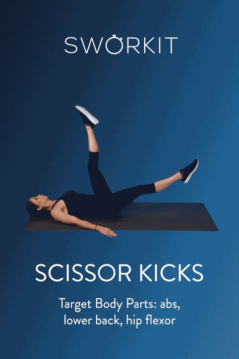 Scissors Abs Workout, Lower Abdominal Workout, Scissor Kicks, Shape Fitness, Abdominal Exercises, Leg Lifts, Great Body, Hip Flexor, Workout Apps