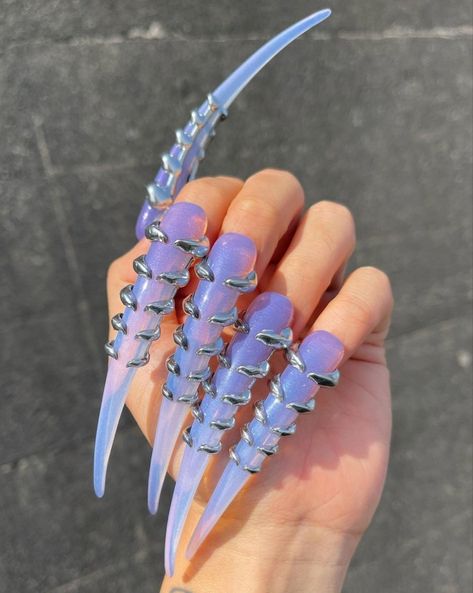 Mens Nails, Sassy Nails, Long Acrylic Nail Designs, Goth Nails, Crazy Nails, Nails Only, Jelly Nails, Clear Nails, Funky Nails