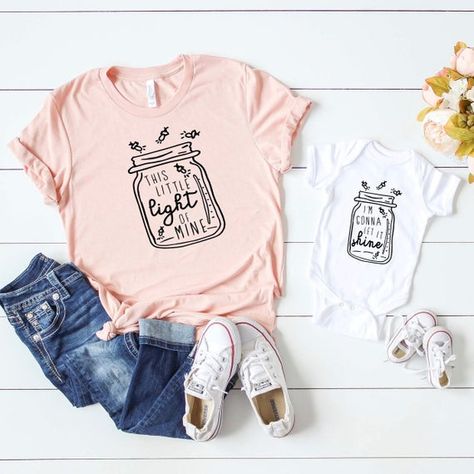 Mother Daughter Shirts, Mommy And Me Shirts, Mommy Daughter Outfits, Mother Daughter Matching Outfits, Mother Daughter Outfits, Mommy And Me Shirt, Let It Shine, Daughters Shirt, Cute Shirt Designs