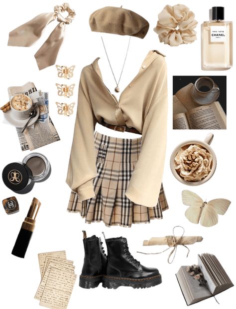 College Major Outfits, Smart Girl Aesthetic Outfit, Cute Outfit Collage, Literature Major, Clipped Wings, Outfit Ideas For College, Light Acadamia, College Major, Study Outfit