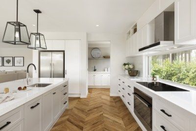 Breamlea 504 - Projects - polytec Quantum Quartz, Carlisle Homes, Hamptons Kitchen, Calming Interiors, Large Open Plan Kitchens, Quartz Kitchen, Kitchen Cupboard, Transitional Kitchen, Design Your Dream House