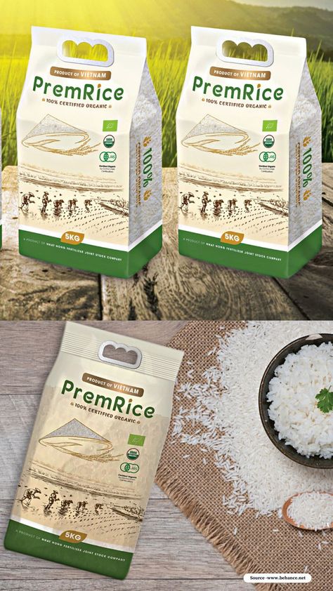 Organic Rice Packaging, Rice Packaging Design, Pouch Packaging Design, Packet Design, Rice Brands, The Best Rice, Rice Packaging, Packaging Design Ideas, Best Rice