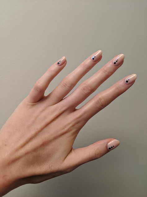 Today I learned it ain't easy to place dots in a straight line  #nails_art  #nails #trend Nail Design Dots And Lines, Minimalist Nails Dots Lines, Dot And Line Nail Art, Straight Lines Nail Art, Minimal Line Nail Art, Straight Line Nail Designs, Nails With Straight Lines, Minimalist Dot Nails, Nails With Dots And Lines