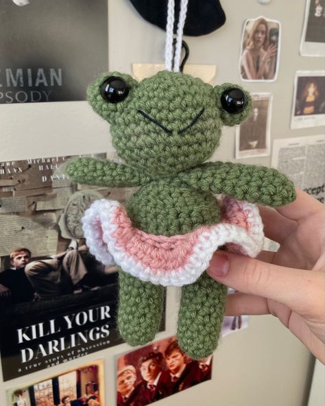 #crochetideas #crochetfrog #crochetdesign #crochetaesthetic #smallbusiness Dance Crochet, Crochet Ballet, Ballet Teacher, Ballerina Tutu, Crochet Bedspread Pattern, Crochet Frog, Easy Crochet Stitches, Crochet Bedspread, Ballet School