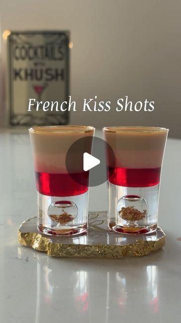 Khush | cocktails + coffees on Instagram: "So I was in Paris last week and wanted to stay on trend with my posts so it searched for something different to the classics and found this. Super sweet but super pretty🩷 personally too sweet for my liking, but I know some of you love a sweet shot so this one’s for you guys x

French Kiss Shots
1 part Grenadine
1 part Irish Cream Liqueur 
1 part Tequila Rose

Cheers!🥂

#cocktailswithkhush #cocktails #cocktail #cheers #drink #drinks #cocktailgram #cocktailsofinstagram #drinkstagram #drinksofinstagram #recipe #fyp #thirsty #sip #mixologist #mixology #homebartender #cocktailsathome #drinkspiration  #garnish #garnishgame #bestcocktails #cocktailtime #recipe #shots #frenchkiss #friyay" French Kiss Shot Recipe, Mocktail Bar, Tequila Rose, Kiss Shot, Irish Cream Liqueur, Cocktail Photography, Cocktail Garnish, Cream Liqueur, Shot Recipes