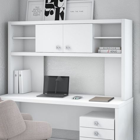 White Hutch, Cheap Office Furniture, Kathy Ireland, Work Station Desk, Luxury Loft, Bush Furniture, Office Set, White Furniture, Furniture Deals