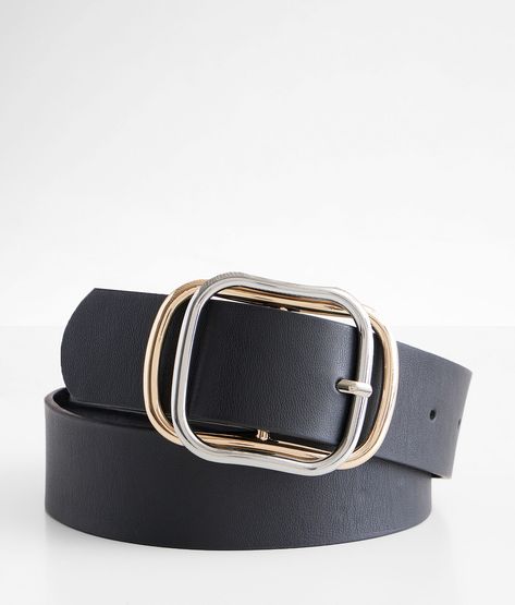 BKE Mixed Metal Buckle Belt - Women's Belts in Black | Buckle Womens Black Belt, Women's Belt, Women's Belts, Metal Belt, Conversion Chart, Buckle Belt, Mixed Metals, Metal Buckles, Belt Size