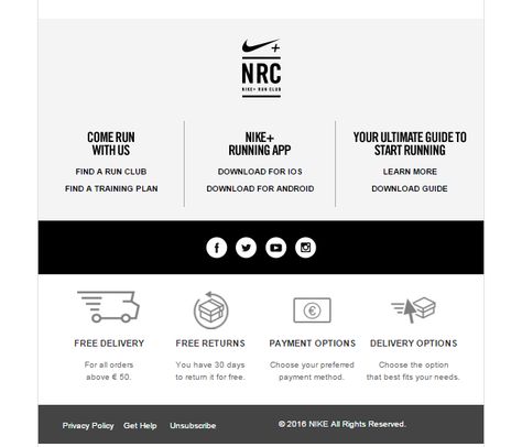 Nice footer design from Nike Email Footer Design Inspiration, Email Footer Design, Email Footer, Mailing Design, Website Ads, Email Layout, Email Marketing Inspiration, Footer Design, Email Template Design