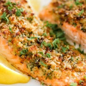 Parmesan Crusted Salmon - The Seasoned Skillet Oven Baked Salmon Recipes, Crusted Salmon Recipes, Herb Crusted Salmon, Parmesan Crusted Salmon, Bruschetta Pasta, Oven Baked Salmon, Hearty Comfort Food, Savory Herb, Crusted Salmon