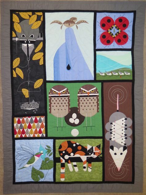 Charley Harper Quilt, Charley Harper Illustration, Charley Harper Birds, Charley Harper Fabric, Charley Harper Art, Charlie Harper, Panel Quilt Patterns, Elephant Quilt, Charley Harper