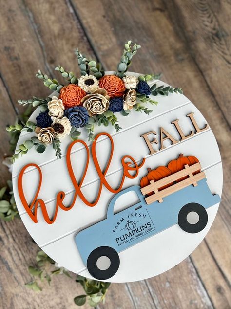 Fall Door Sign, Porch Decor Fall, Fall Welcome Sign, Fall Front Door Decor, Fall Door Wreath, Fall Porch Decor, Fall Door Hanger, Door Signs Diy, Wooden Door Signs