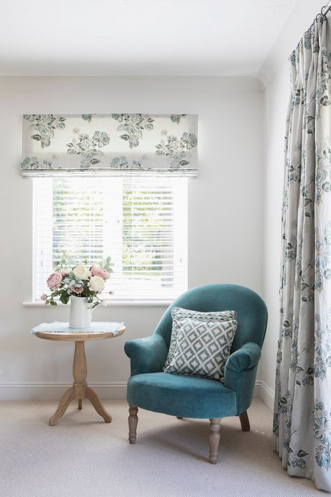 Here's the fabrics our customer chose for our handmade bespoke cushions, curtains and blinds https://www.fabricsandpapers.com/matching-curtains-and-cushions-bespoke #BritishBrand #Sussex #WindowTreatments #Shades #RomanBlinds #DoorCurtains Modern Roman Blinds, Blinds And Curtains Together, Roman Blinds Living Room, Blinds Living Room, Lounge Curtains, Blue Walls Living Room, Beautiful Blinds, Curtains And Blinds, White Room Decor