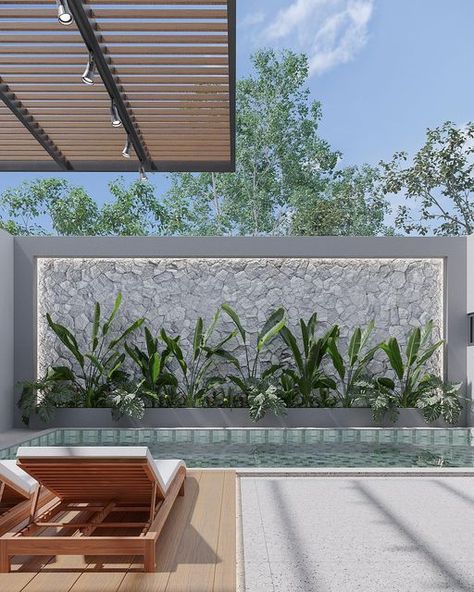 Simple Balcony, Apartment Simple, House Fence Design, Apartment Modern, Pool Landscape Design, Patio Garden Design, Casa Patio, التصميم الخارجي للمنزل, Outdoor Gardens Design