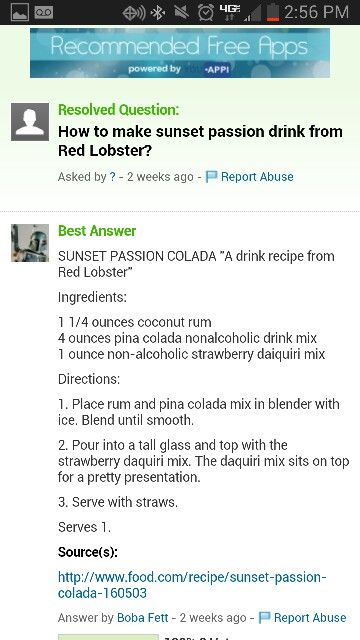 Sunset Passion Colada Recipe Red Lobster, Red Lobster Sunset Passion Colada Recipe, Sunset Passion Colada Recipe, Colada Drinks, Strawberry Daiquiri Mix, Pina Colada Drinks, Fun Drinks Alcohol, Pina Colada Recipe, Mix Drinks