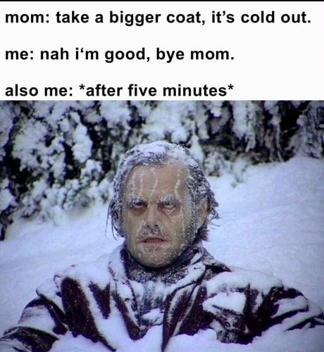 40 HILARIOUS SNOW MEMES FOR WHEN YOU’RE FREEZING YOUR BUTT OFF Cold Meme, Skiing Memes, Snow Meme, Cold Weather Memes, Weather Memes, Stop Complaining, Cold Weather Outfit, Meme Page, The Daily Show