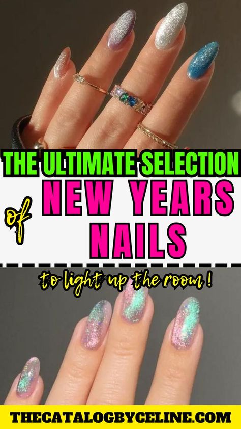 The Ultimate Selection of New Year's Nails To Light Up The Room | New Years Nails 2023 Coffin New Years Nails, Nails Short New Years, New Years Nails Coffin, New Years Nails 2023, Christmas And New Years Nails, New Years Nails Almond, Diy New Years Eve Decorations, New Year Nails, New Years Nails