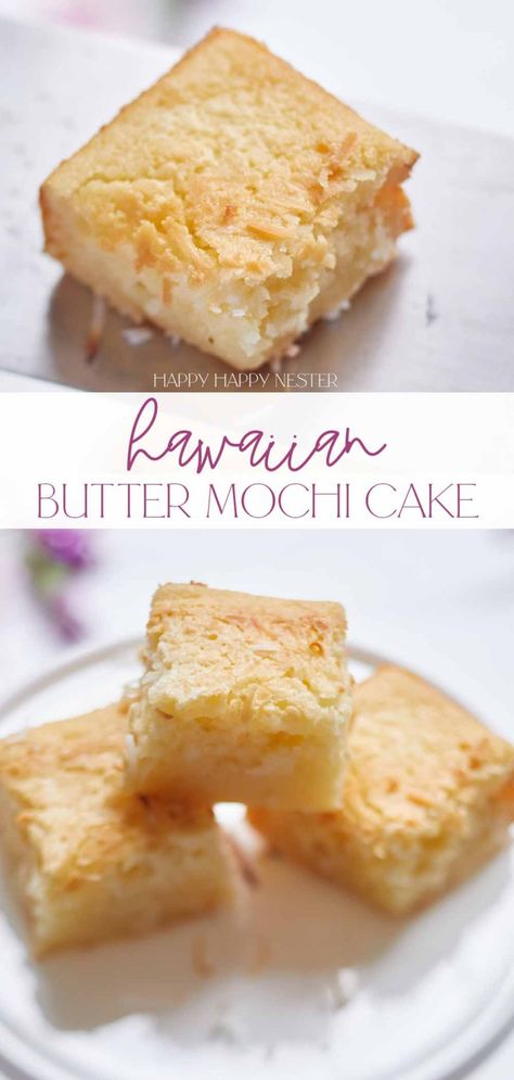 Peanut Butter Mochi Recipe, Butter Mochi Cake Recipe, Butter Mochi Recipe, Mochiko Flour, Pinoy Dessert, Hawaiian Cake, Butter Mochi, Mochi Recipe, Mochi Cake