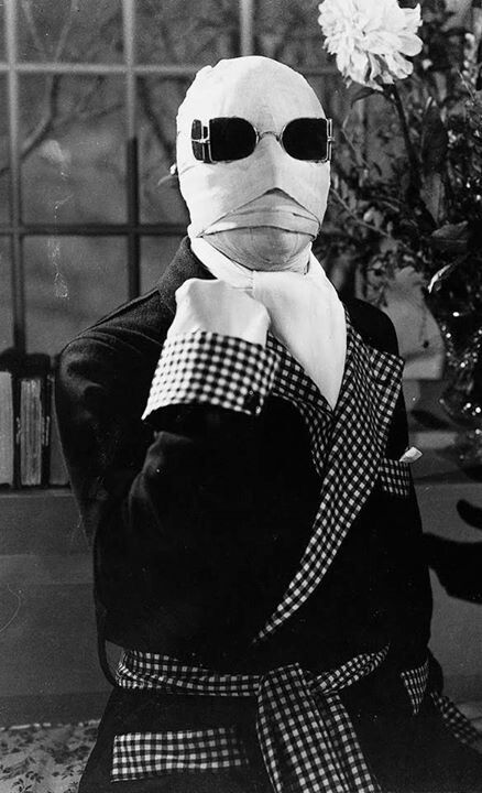 Invisible Man Claude Rains, The Invisible Man, Invisible Man, The Invisible, Mask, Sunglasses, Black And White, White, Black