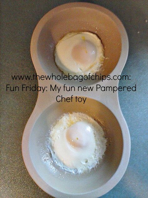 This could possibly be one of my top favorite Pampered Chef purchases ever. Stoneware Recipes, Pampered Chef Egg Cooker, Pampered Chef Stoneware, Microwave Eggs, Pampered Chef Consultant, Pampered Chef Recipes, Egg Cooker, Big Breakfast, Fun Friday