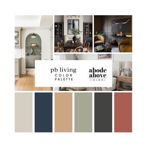 ✦ About this Palette ✦ Introducing the quintessential farmhouse color palette, inspired by the timeless charm of Pottery Barn styling and the rustic elegance of the farmhouse aesthetic. Our curated selection combines the soothing qualities of dark blue and sage green with the understated beauty of neutrals and cream. Allow this farmhouse color palette to transport you to a place of rustic refinement and rich tranquility. Create a home that exudes timeless charm and invites a sense of calm and se Interior Paint Design, House Color Schemes Interior, Whole House Color Scheme, Color Palette Sherwin Williams, Sage Color Palette, Farmhouse Color Palette, Home Color Palette, Sherwin Williams Color Palette, Pottery Barn Style