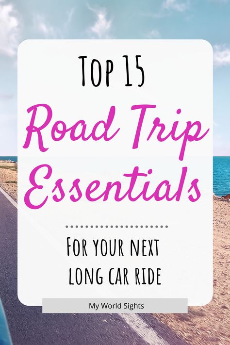 The top road trip essentials for your next long car ride! Road trip snacks, ideas for kids, and packing tips! Road trip hacks, things to do, and packing checklist! Long car ride games and snacks, and activities for kids!  #roadtripaesthetic #roadtripusa #roadtrip #carride #carrideessentials Roadtrip Essentials Car Rides, Long Car Ride Essentials, Car Ride Snacks, Car Ride Essentials, Snacks Ideas For Kids, Car Ride Games, Road Trip Essentials List, Long Car Journey, Trip Necessities